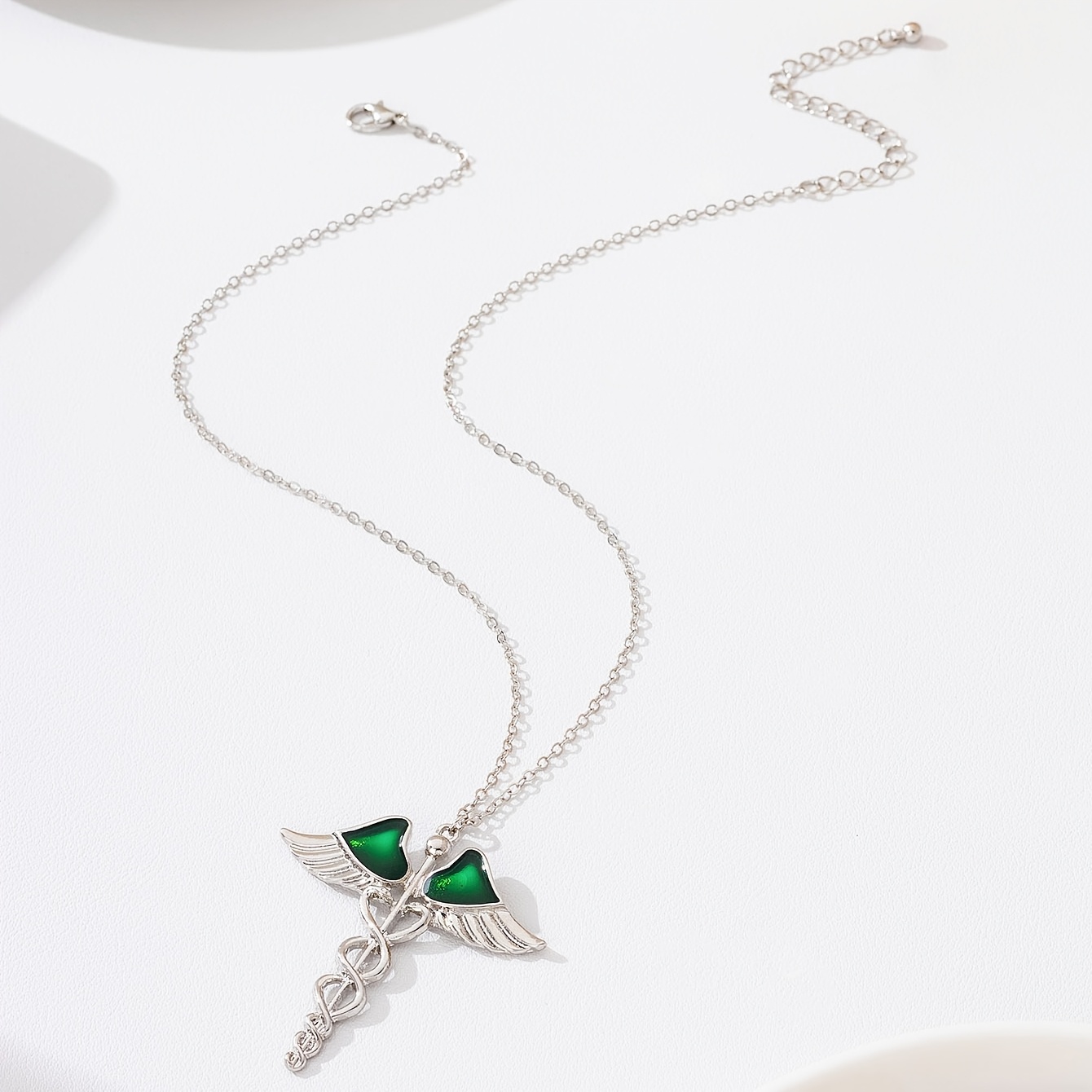 Women's Vintage Angel Wing Cross Pendant Necklace